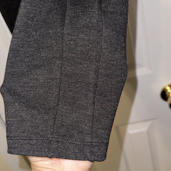 LOFT XL Charcoal Gray Ponte Knit Tuxedo Stripe Pull-On High Waist Pants - Picture 8 of 13